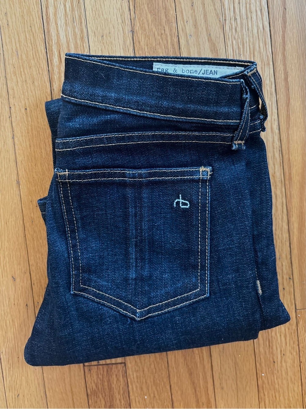 Rag & Bone Stiletto Boot Jean Dover Size 24 Dark Wash Designer Denim